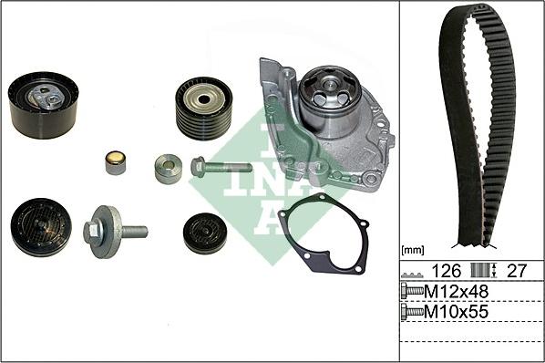 INA 530 0638 30 - Vízpumpa + fogasszíj készlet parts5.com