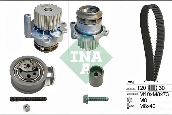 INA 530 0091 30 - Αντλία νερού + σετ οδοντωτού ιμάντα parts5.com