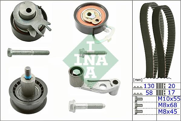 INA 530 0089 10 - Komplet (kit) zobatega jermena parts5.com