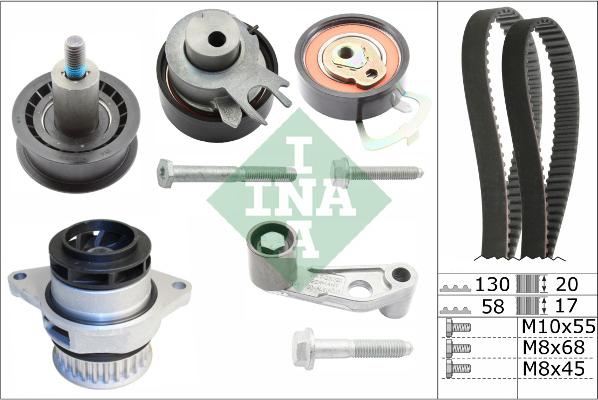 INA 530 0089 30 - Pumpa za vodu + komplet zupčastog kaiša parts5.com