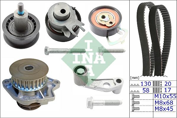 INA 530 0089 31 - Pompe à eau + kit de courroie de distribution parts5.com