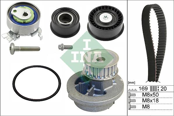 INA 530 0078 30 - Vízpumpa + fogasszíj készlet parts5.com