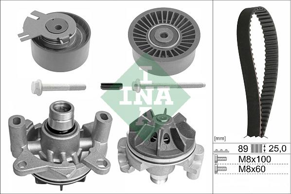 INA 530019830 - Bomba de agua + kit correa distribución parts5.com