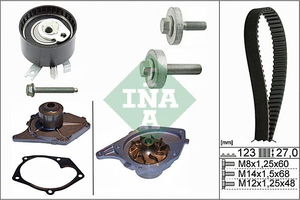 INA 530 0197 30 - Set pompa apa + curea dintata parts5.com