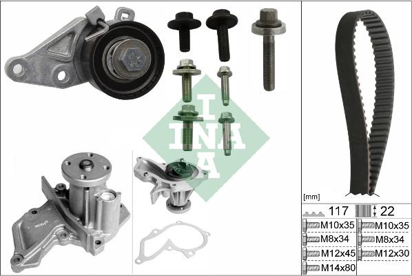 INA 530 0140 30 - Water Pump & Timing Belt Set parts5.com