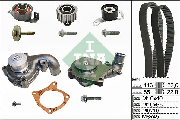 INA 530 0104 31 - Set pompa apa + curea dintata parts5.com