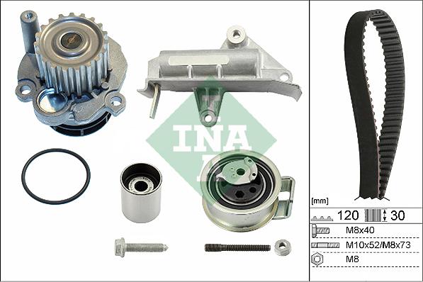 INA 530 0177 30 - Vízpumpa + fogasszíj készlet parts5.com