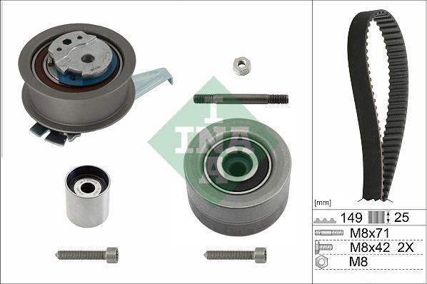 INA 530 0835 10 - Triger kayışı seti parts5.com