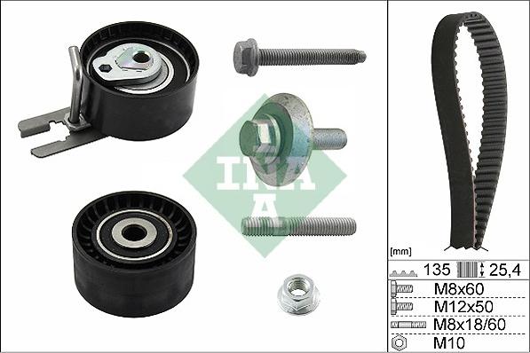 INA 530 0369 10 - Komplet (kit) zobatega jermena parts5.com