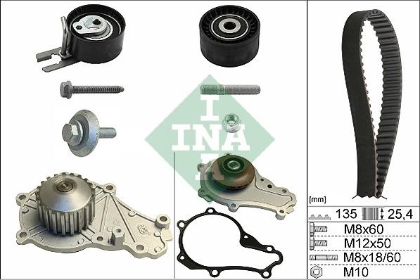 INA 530 0369 30 - Bomba de agua + kit correa distribución parts5.com