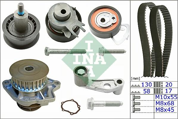 INA 530 0360 30 - Vízpumpa + fogasszíj készlet parts5.com