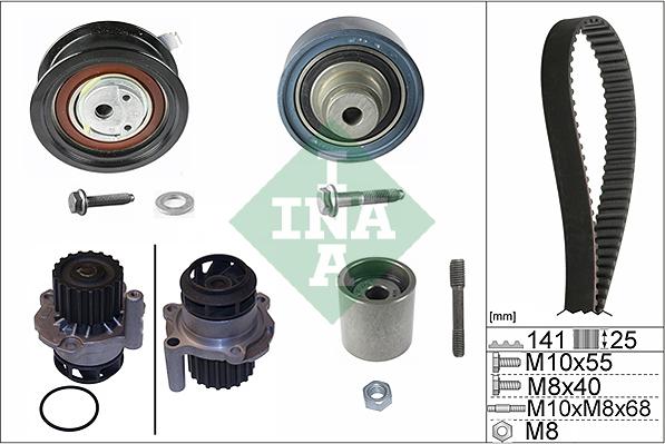 INA 530 0361 30 - Bomba de agua + kit correa distribución parts5.com