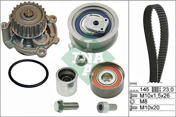 INA 530 0374 30 - Pompa wodna + zestaw paska rozrządu parts5.com