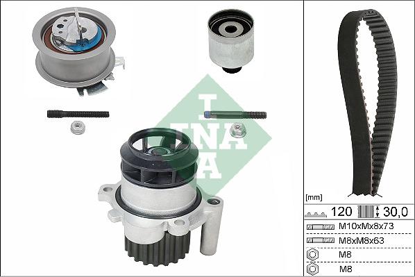 INA 530 0201 30 - Vízpumpa + fogasszíj készlet parts5.com