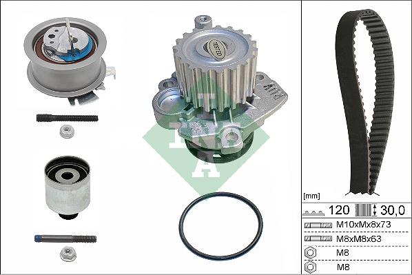 INA 530 0201 33 - Pumpa za vodu + komplet zupčastog kaiša parts5.com