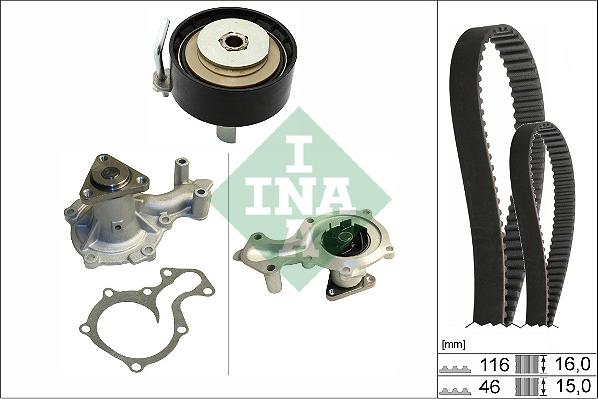 INA 530 0745 30 - Water Pump & Timing Belt Set parts5.com