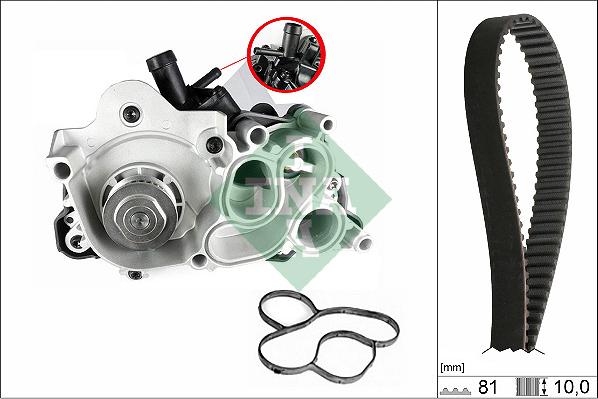 INA 530 0743 30 - Su pompası + Triger kayışı seti parts5.com