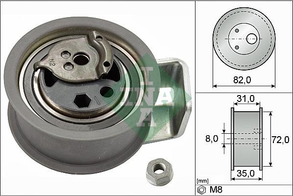 INA 531 0436 20 - Poulie-tendeur, courroie de distribution parts5.com