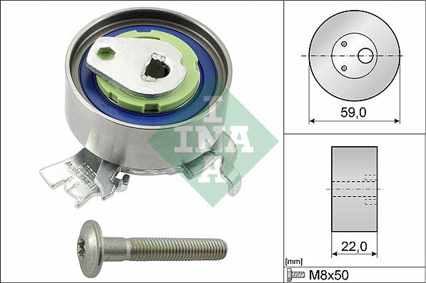 INA 531 0518 30 - Napenjalni valj, zobati jermen parts5.com