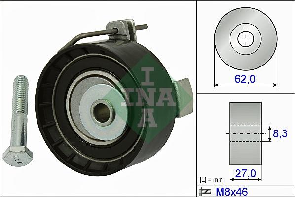 INA 531 0813 10 - Napenjalni valj, zobati jermen parts5.com