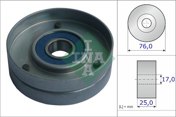 INA 531 0751 30 - Preusmerjevalni valj / vodilni valj, rebrasti jermen parts5.com