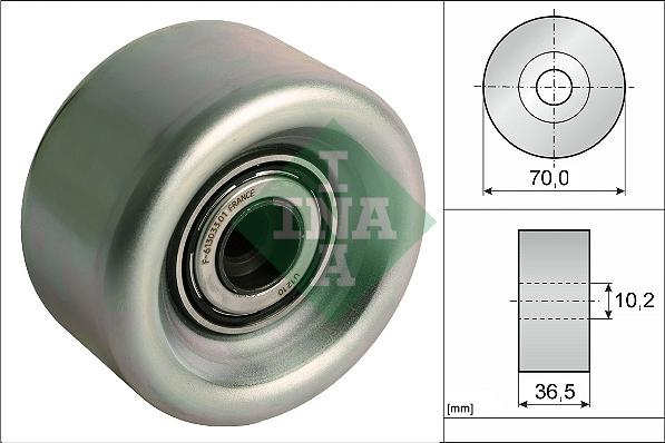 INA 532 0918 10 - Usmeravajući / vodeći točkić, klinasti rebrasti kaiš parts5.com