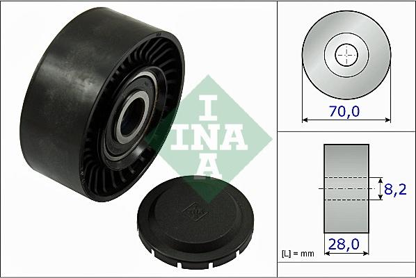 INA 532 0468 10 - Preusmerjevalni valj / vodilni valj, rebrasti jermen parts5.com