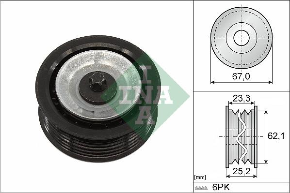 INA 532 0619 10 - Vratná / vodiaca kladka rebrovaného klinového remeňa parts5.com