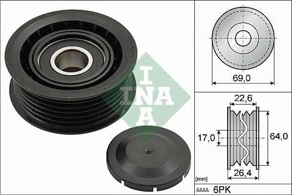 INA 532 0160 10 - Preusmerjevalni valj / vodilni valj, rebrasti jermen parts5.com