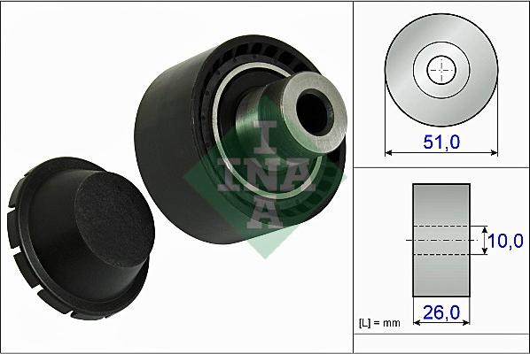 INA 532 0334 10 - Rola ghidare / conducere, curea transmisie parts5.com