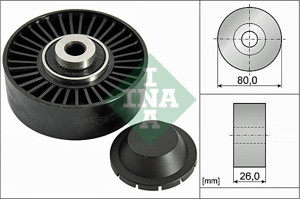 INA 532 0370 20 - Szíjtárcsa / vezetőgörgő, hosszbordás szíj parts5.com