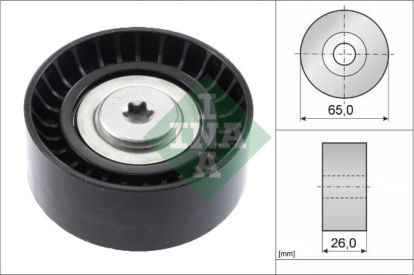 INA 532 0748 10 - Τροχαλία παρέκκλισης, ιμάντας poly-V parts5.com