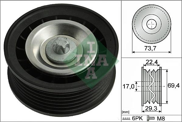 INA 532 0784 10 - Vratná / vodiaca kladka rebrovaného klinového remeňa parts5.com