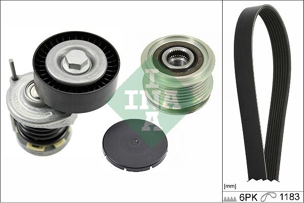 INA 529 0466 20 - Set curea transmisie cu caneluri parts5.com