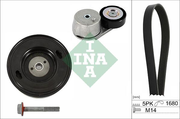 INA 529 0409 20 - Set curea transmisie cu caneluri parts5.com