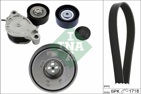 INA 529 0516 20 - Set curea transmisie cu caneluri parts5.com