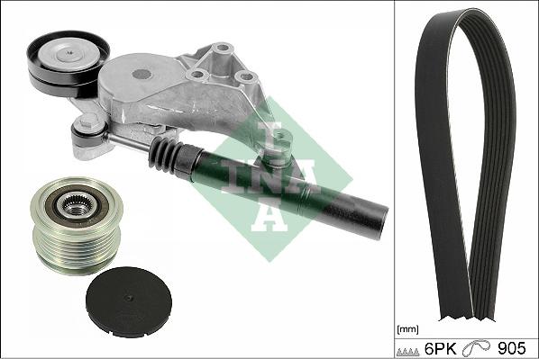 INA 529 0513 20 - Set curea transmisie cu caneluri parts5.com