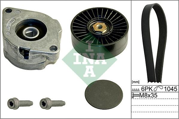 INA 529 0102 10 - Set curea transmisie cu caneluri parts5.com