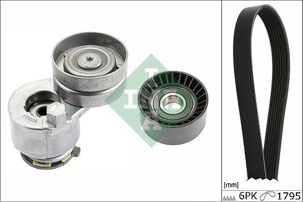 INA 529 0124 10 - Set curea transmisie cu caneluri parts5.com