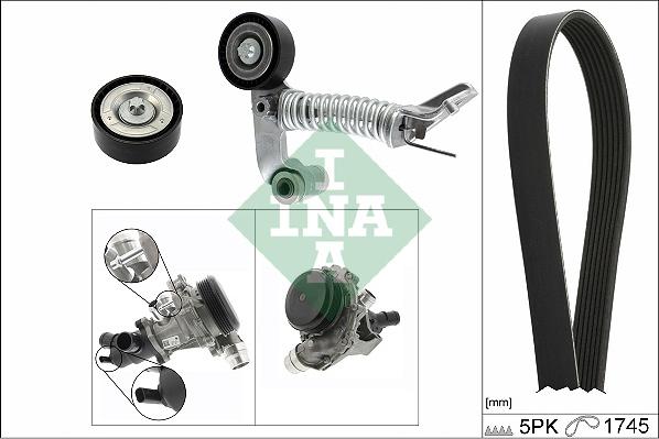 INA 529 0319 30 - Water Pump + V-Ribbed Belt Set parts5.com