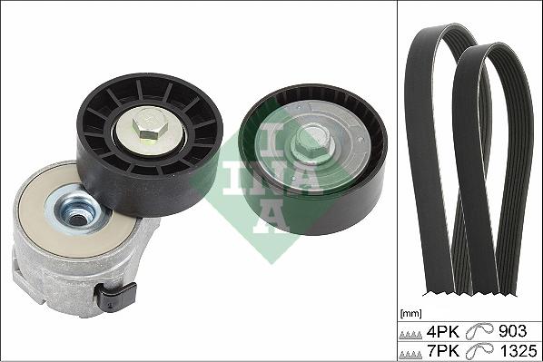 INA 529 0386 10 - Set curea transmisie cu caneluri parts5.com