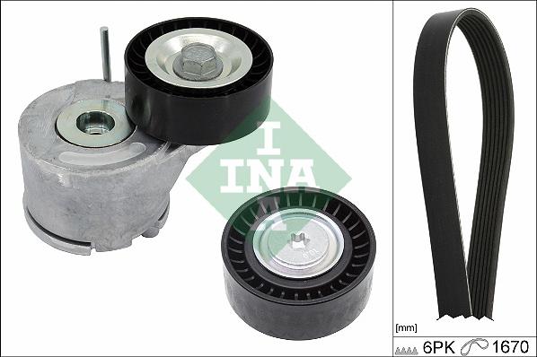 INA 529 0380 10 - Set curea transmisie cu caneluri parts5.com