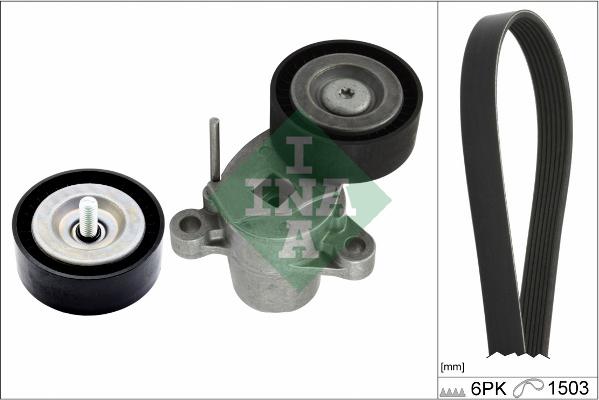 INA 529 0338 10 - Set curea transmisie cu caneluri parts5.com