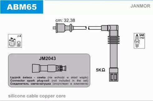 Janmor ABM65 - Juego de cables de encendido parts5.com