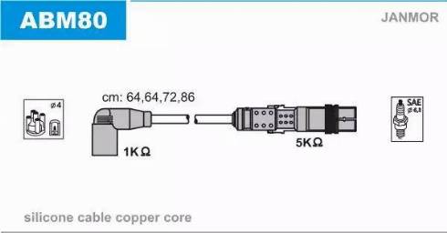 Janmor ABM80 - Set cablaj aprinder parts5.com