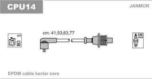 Janmor CPU14 - Gyújtókábelkészlet parts5.com