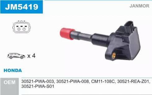 Janmor JM5419 - Ignition Coil parts5.com