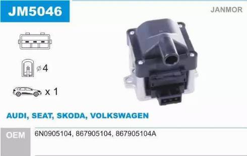 Janmor JM5046 - Ignition Coil parts5.com