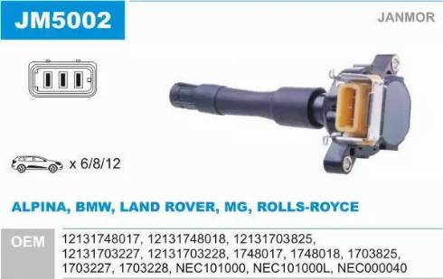 Janmor JM5002 - Ignition Coil parts5.com