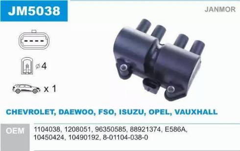 Janmor JM5038 - Ateşleme bobini parts5.com